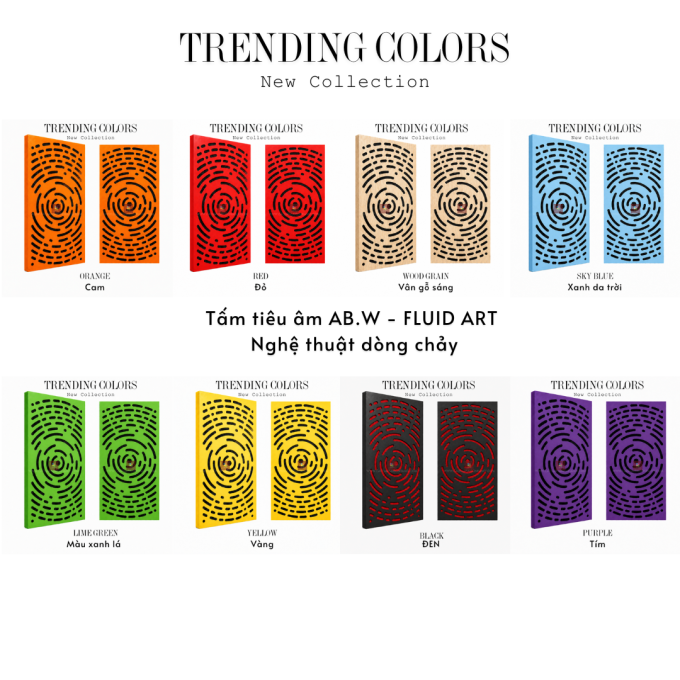 Tấm Tiêu Âm Gỗ CNC AB.W - FLUID ART