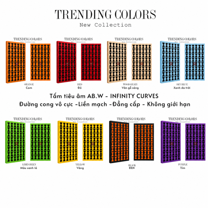 Tấm Tiêu Âm Gỗ CNC - AB.W - INFINITY CURVES