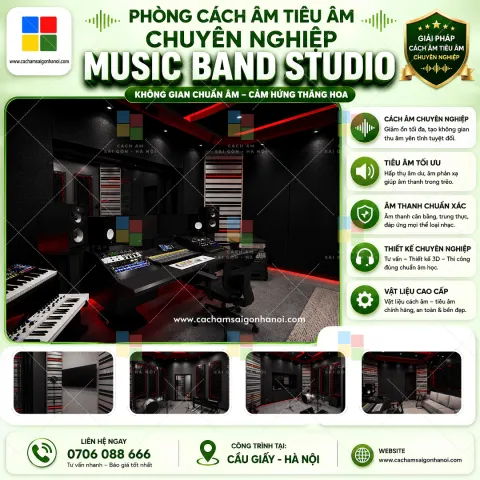 Thiết Kế Thi Công Tiêu Âm Music Band Studio Cầu Giấy – Chuẩn Âm Quốc Tế