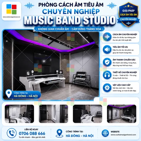Thiết Kế Thi Công Tiêu Âm Music Band Studio Hà Đông – Đẳng Cấp Âm Học Quốc Tế