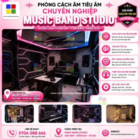 Thiết Kế Thi Công Tiêu Âm Music Band Studio Hào Nam – Đỉnh Cao Âm Học