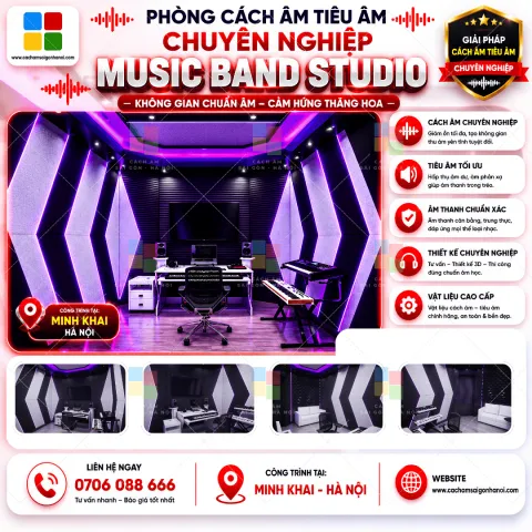 Thiết Kế Thi Công Tiêu Âm Music Band Studio Minh Khai – Không Gian Chuẩn Âm