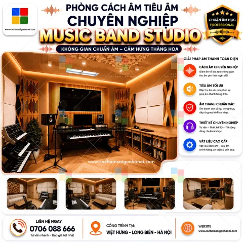 Thiết Kế Thi Công Tiêu Âm Music Band Studio Việt Hưng Long Biên – Chuẩn Âm Đẳng Cấp