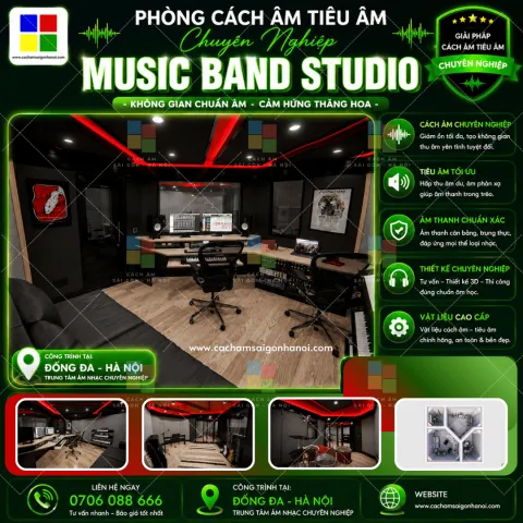 Thiết Kế Thi Công Tiêu Âm Music Band Studio Đống Đa – Chuẩn Âm Đỉnh Cao