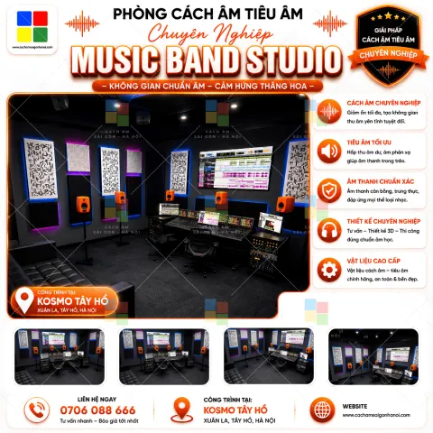 Thiết Kế Thi Công Tiêu Âm Music Band Studio Kosmo Tây Hồ – Kỹ Thuật Âm Học Vị Lai