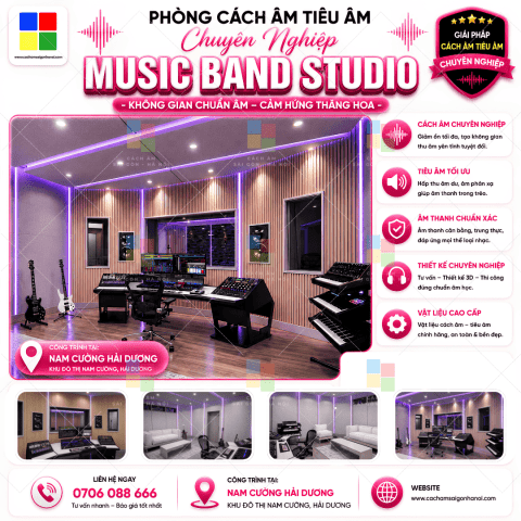 Thiết Kế Thi Công Tiêu Âm Music Band Studio Nam Cường Hải Dương – Đẳng Cấp Âm Học Bứt Phá