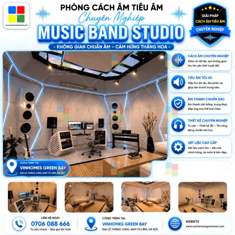 Thiết Kế Thi Công Tiêu Âm Music Band Studio Vinhomes Green Bay – Đỉnh Cao Thẩm Mỹ "Bespoke" Sang Trọng