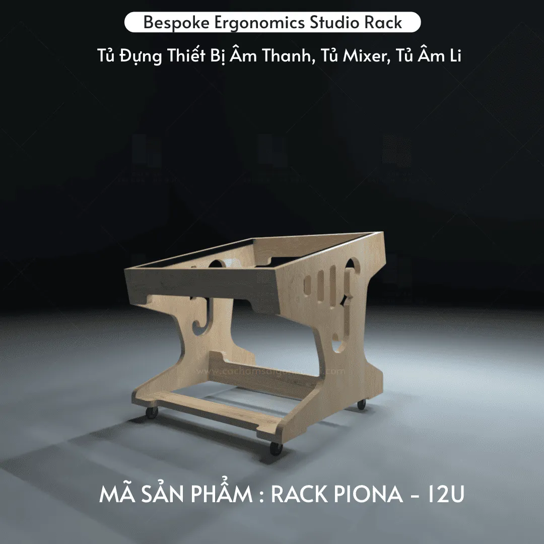 RACK PIONA – 12U | Studio Console Rack Bespoke Cho Thiết Bị Âm Thanh
