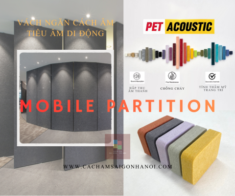 Vách Ngăn Tiêu Âm Di Động | Mobile Partition PET Acoustic 