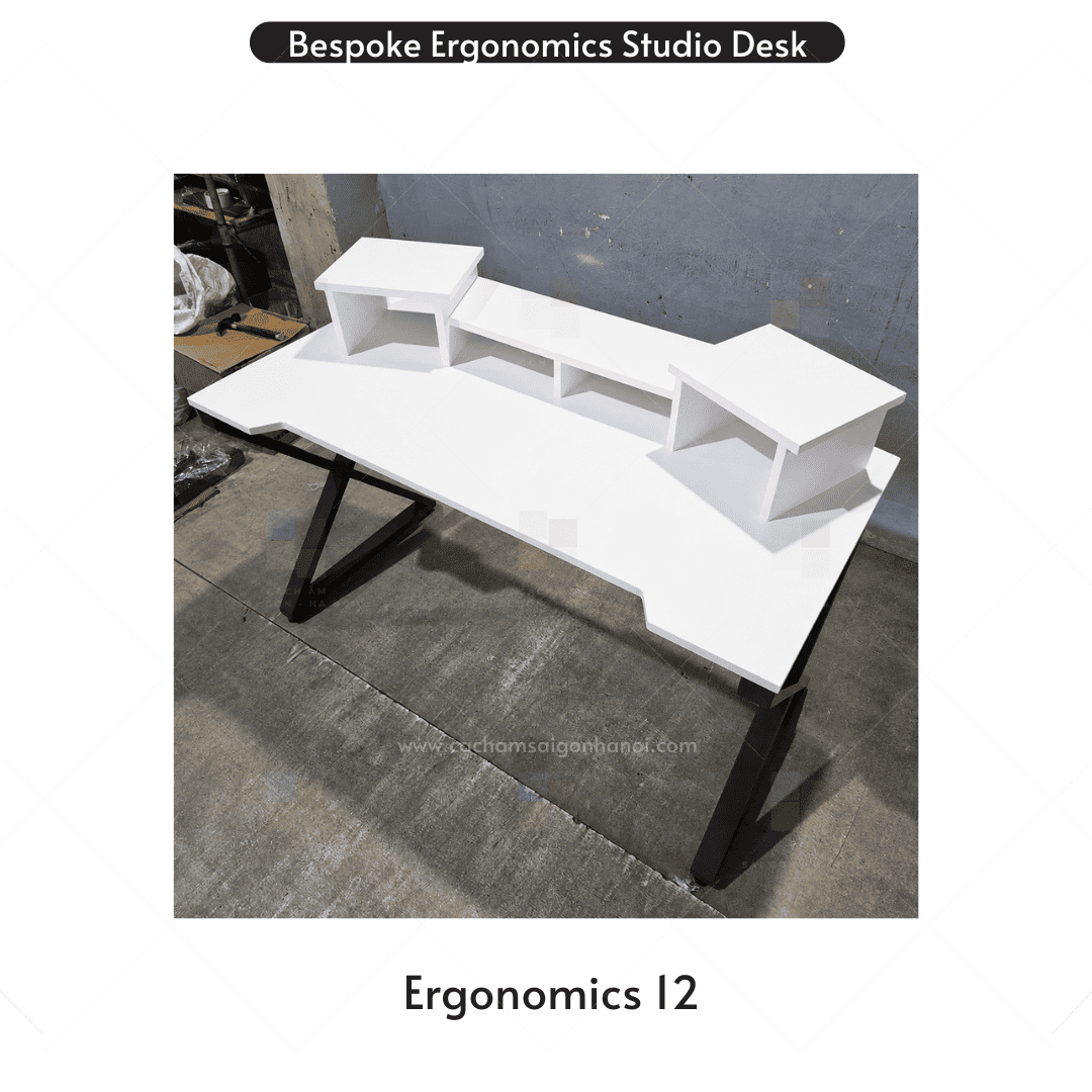 Bàn phòng thu Ergonomics 12 thiết kế chân chữ X dành cho studio chuyên nghiệp