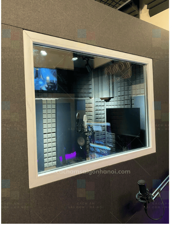 Cửa sổ kính cách âm quan sát phòng thu VOCALBOOTH 02