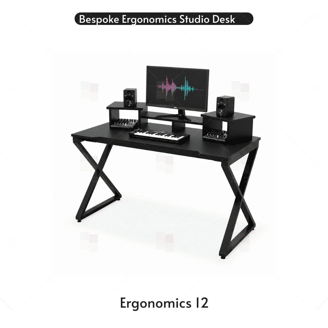 Mẫu bàn Home Studio Ergonomics 12 cho phòng thu âm tại nhà