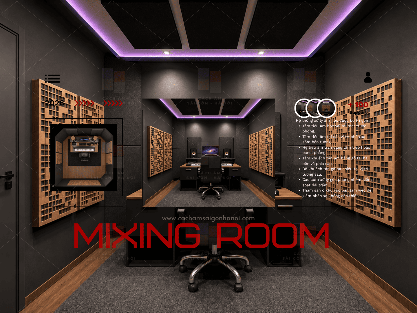 Thiết kế phòng thu âm tại Thanh Trì theo mô hình Music Production Studio kết hợp Mixing Room