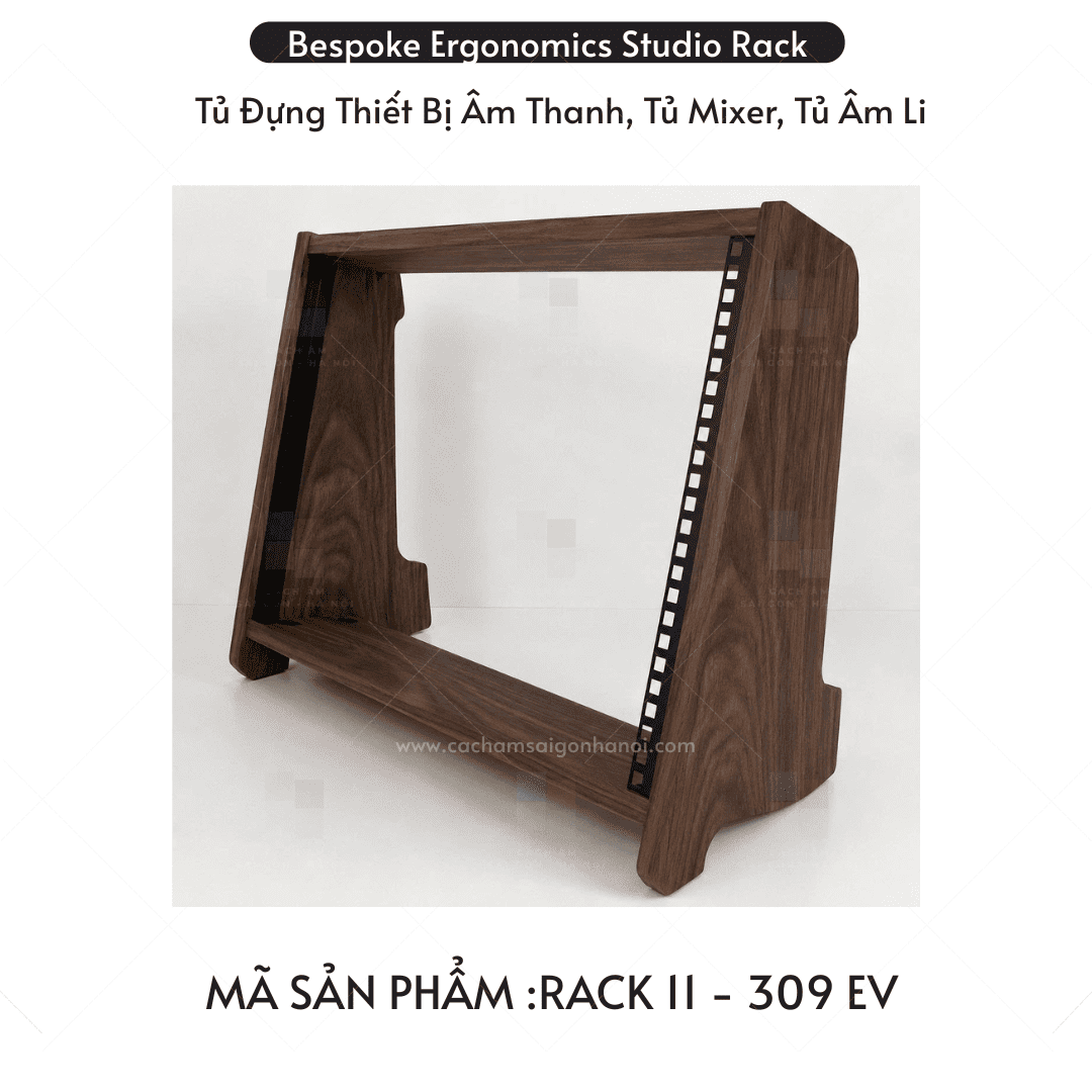Rack 11 màu 309EV tủ rack audio cho phòng livestream và podcast