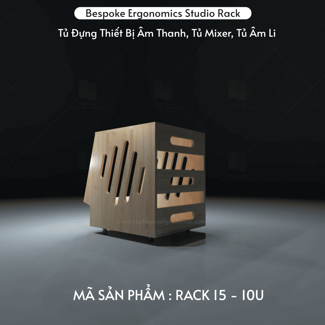 Mặt sau tủ rack studio RACK 15 10U