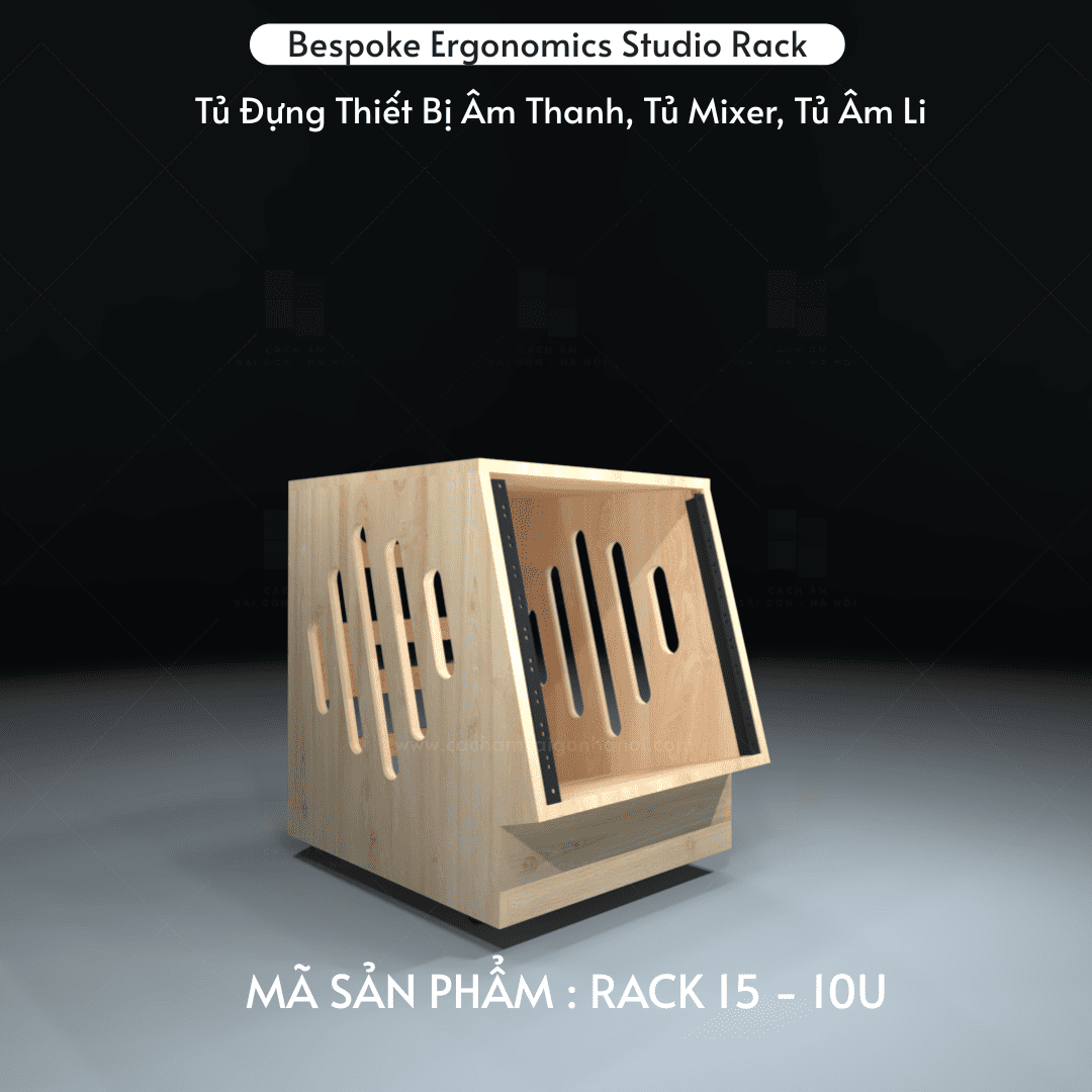 Tủ rack studio RACK 15 10U thiết kế công thái học