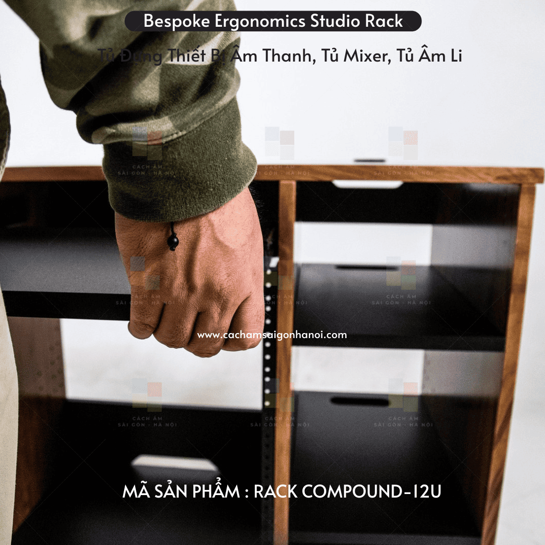 Chi tiết thanh rack 19 inch và khoang lưu trữ RACK COMPOUND-12U