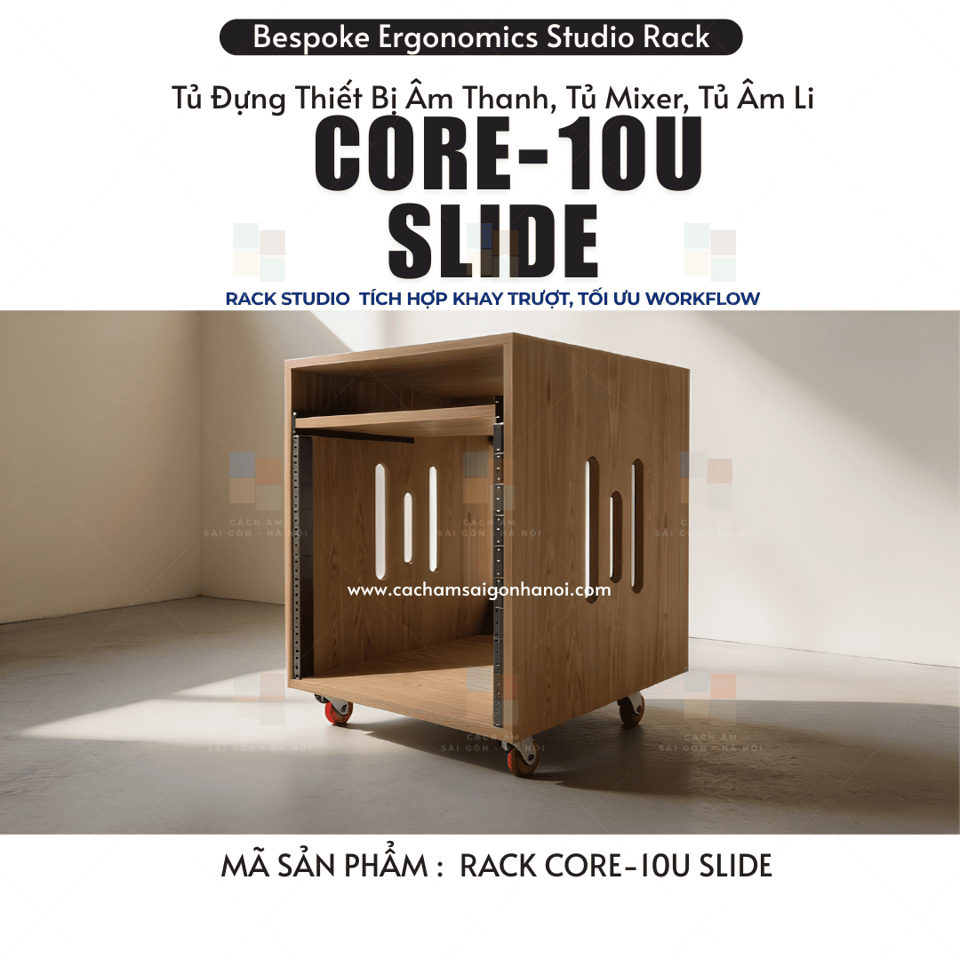 Mặt trước tủ rack CORE-10U SLIDE chuẩn rack 19 inch
