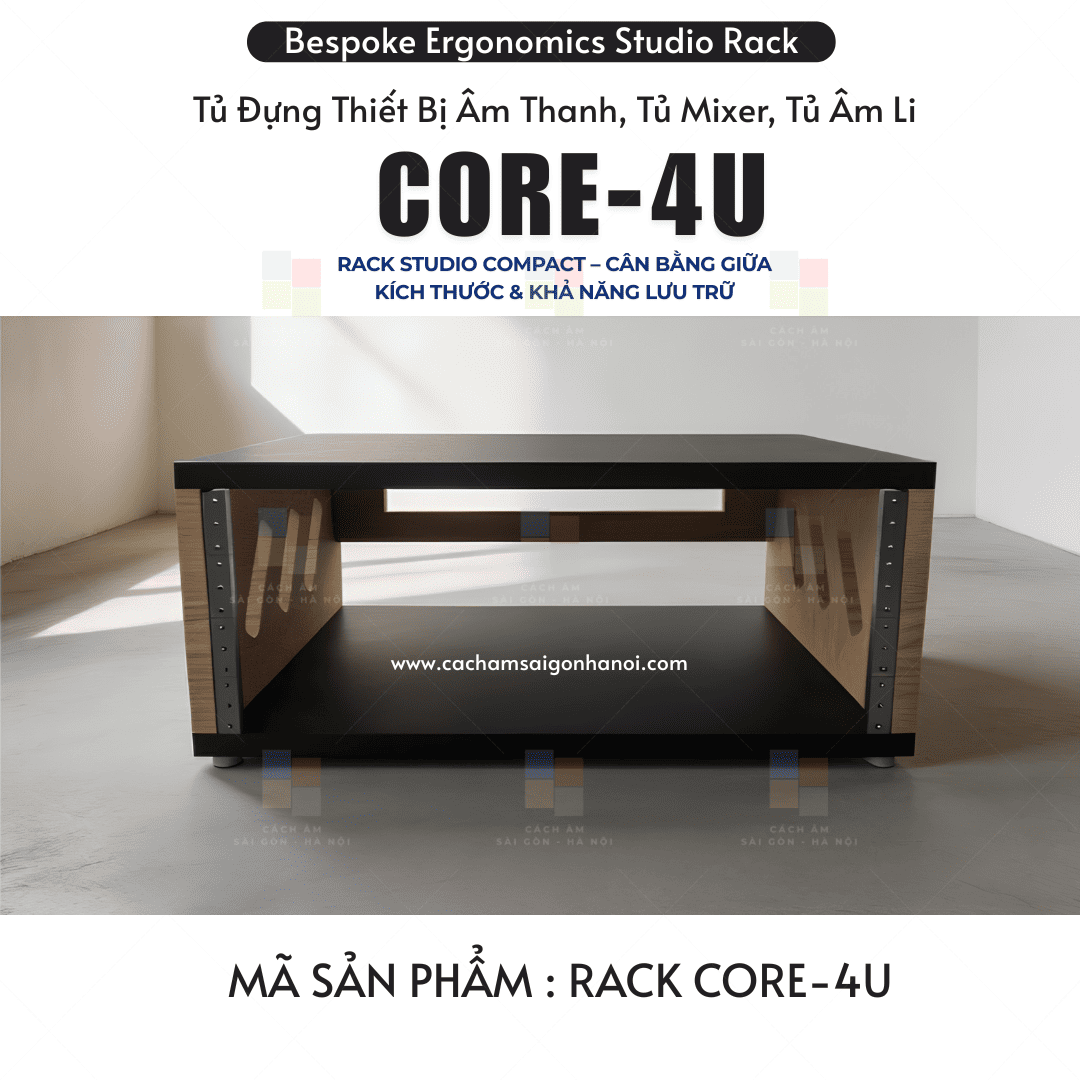Mặt trước tủ rack studio CORE-4U 4U