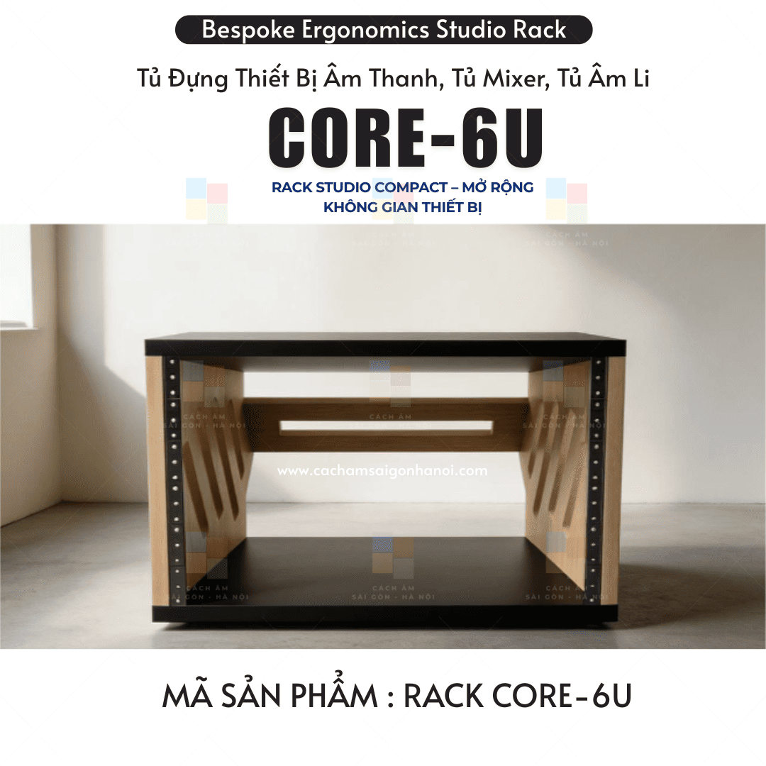 Mặt trước RACK CORE-6U cho thiết bị studio