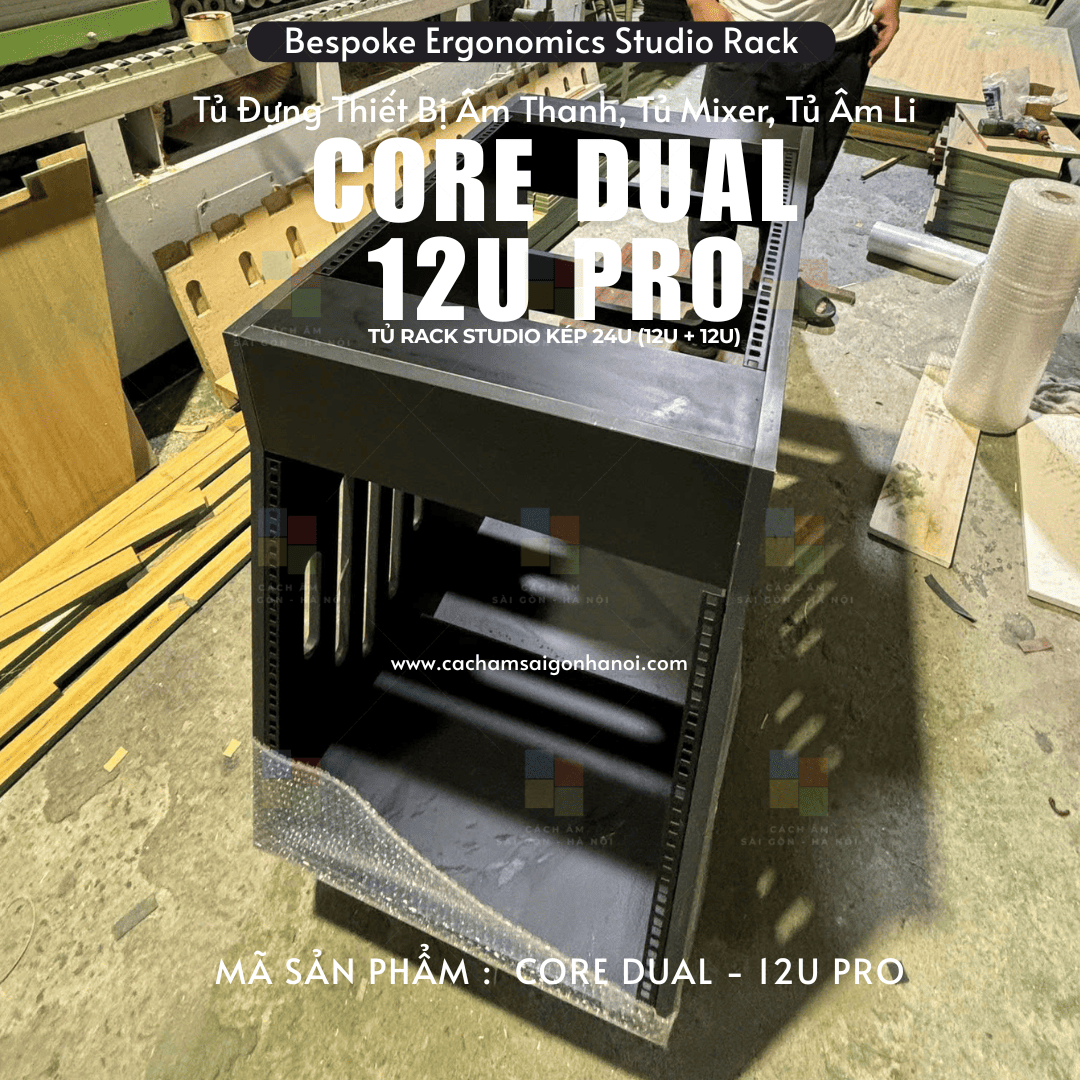 Khoang rack 24U của CORE DUAL 12U PRO