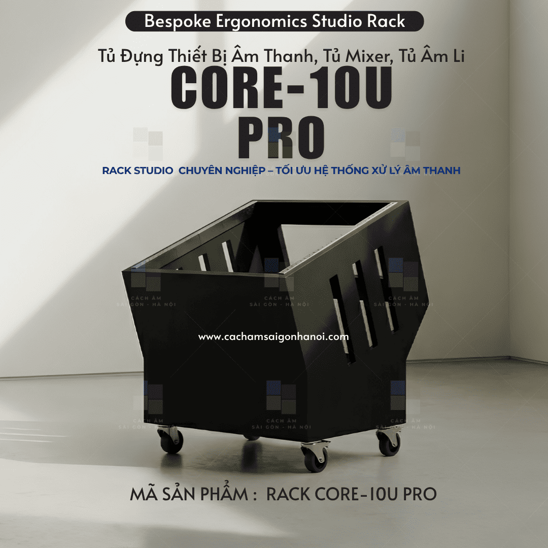 RACK CORE-10U PRO tủ rack studio 10U màu đen