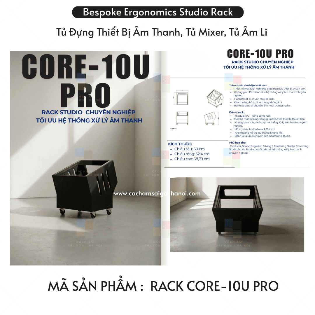 Thông số kích thước RACK CORE-10U PRO 10U chuẩn 19 inch