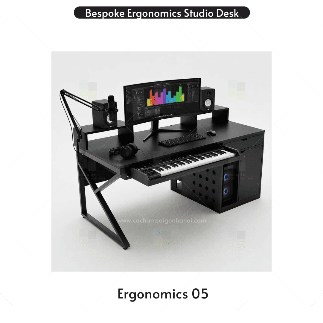 Mặt trước bàn Studio Desk Ergonomics 05 cho Music Production
