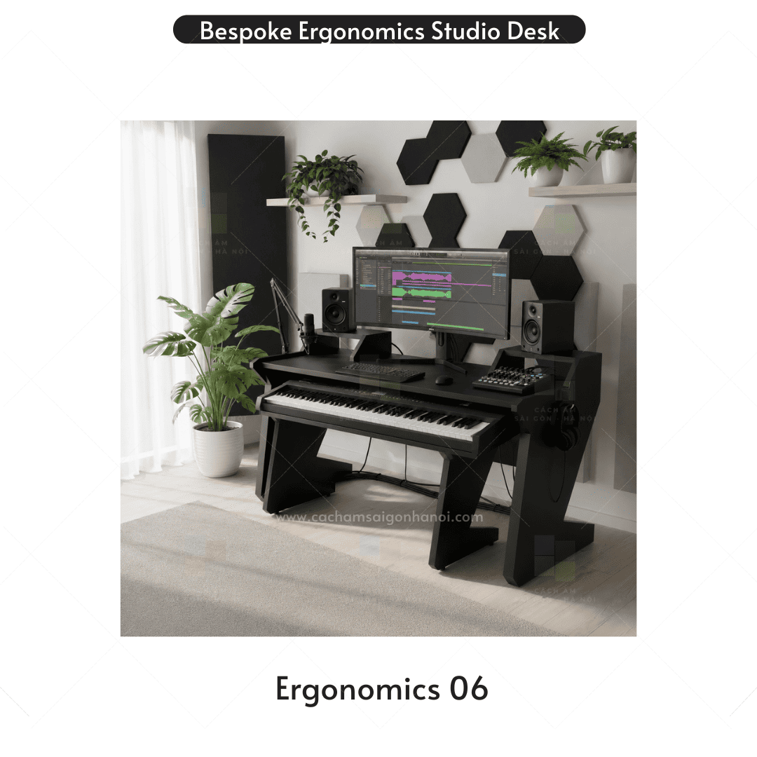 Bàn Producer Desk Ergonomics 06 tích hợp MIDI Keyboard