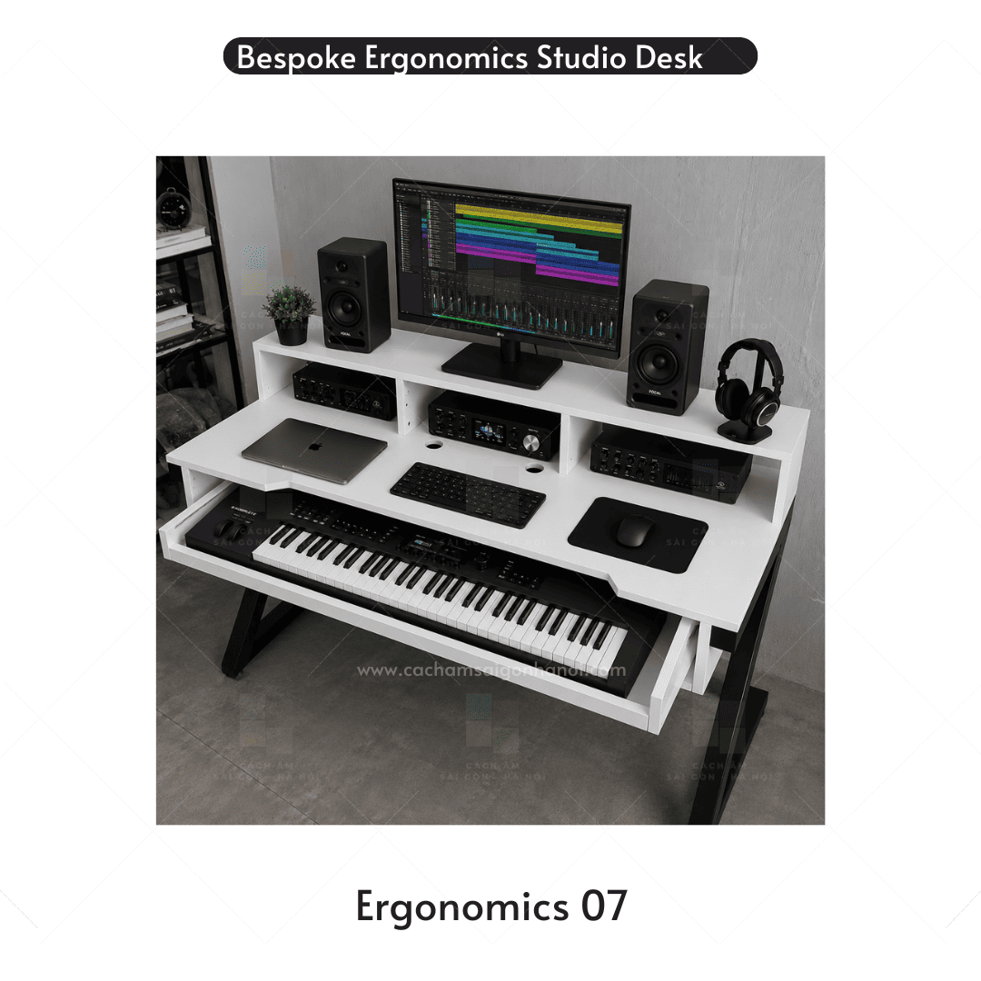 Studio Desk Ergonomics 07 cho Producer Studio chuyên nghiệp