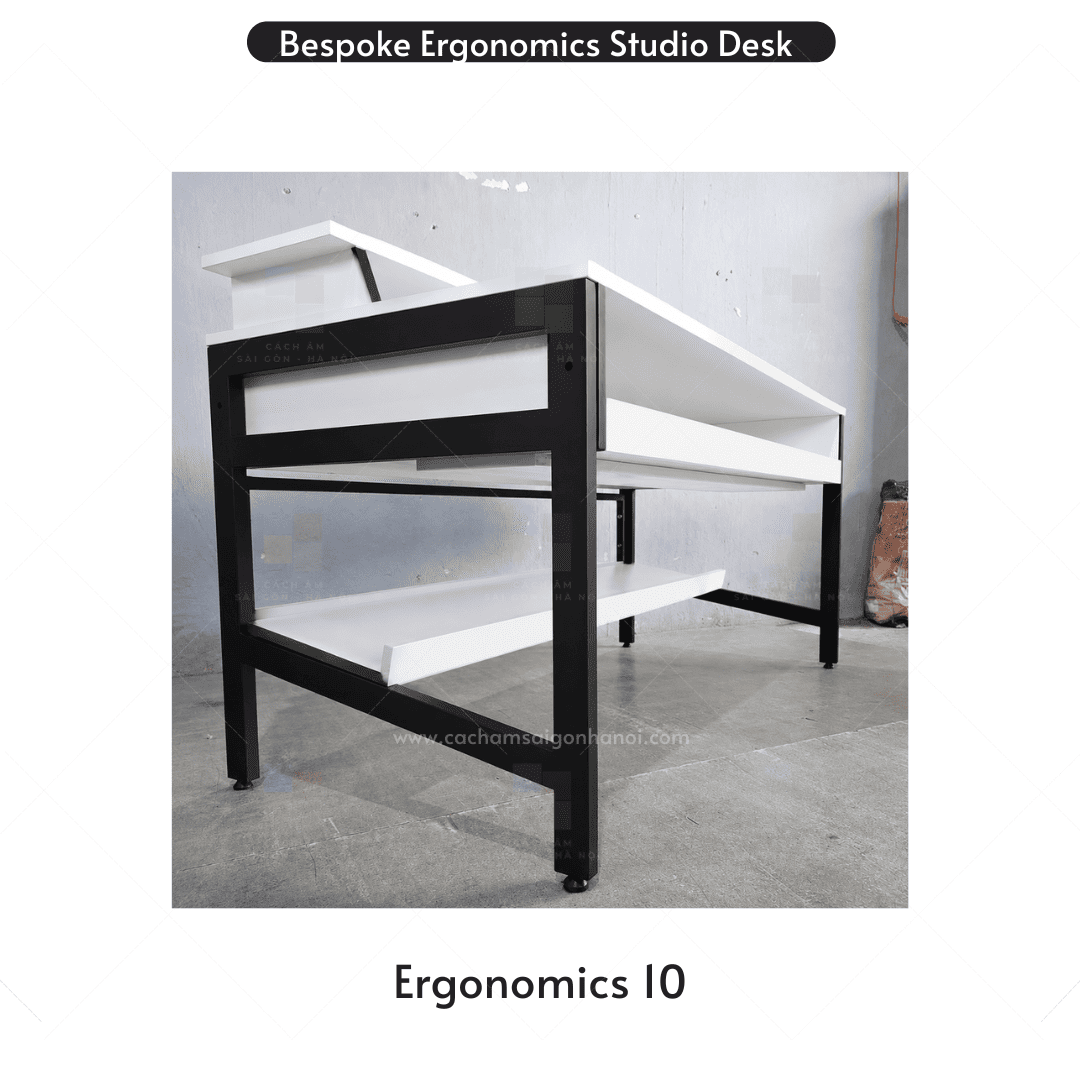Khung thép sơn tĩnh điện của bàn Studio Desk Ergonomics 10 chắc chắn và bền bỉ