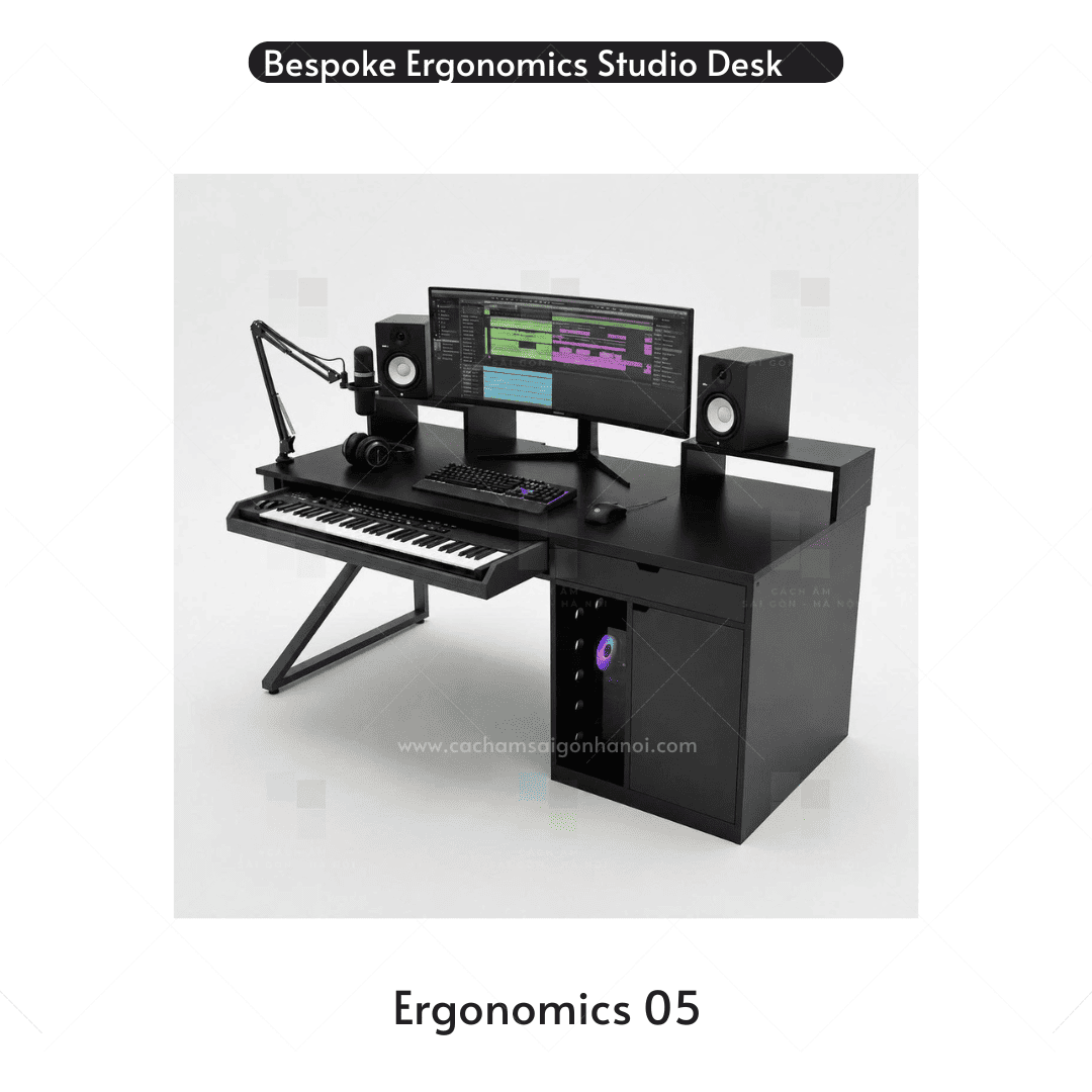 Bàn Producer Desk Ergonomics 05 dành cho phòng thu âm chuyên nghiệp