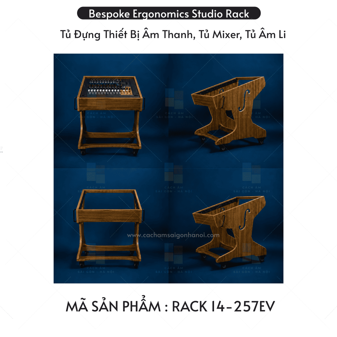 Rack 14 Studio 12U màu 257EV bàn rack mixer phòng thu âm chuyên nghiệp