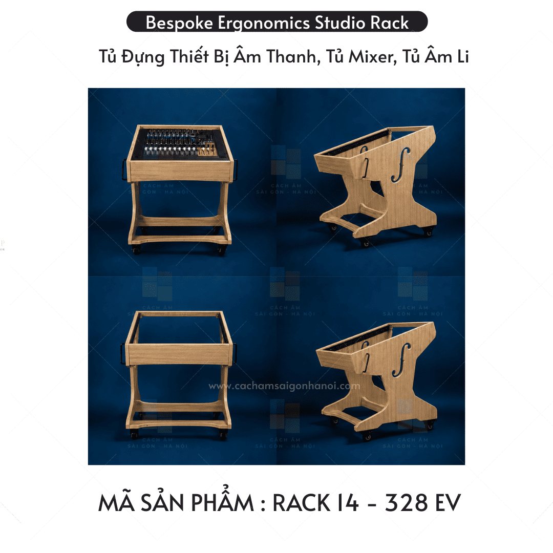 Rack 14 Studio 12U màu 328EV studio rack cho podcast và livestream