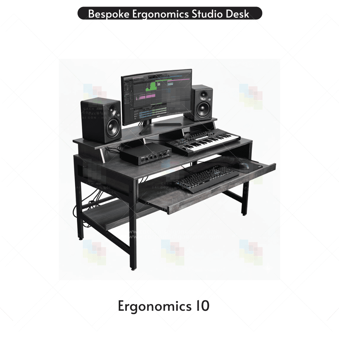 Studio Desk Ergonomics 10 màu đen dành cho Home Studio và Music Production Studio