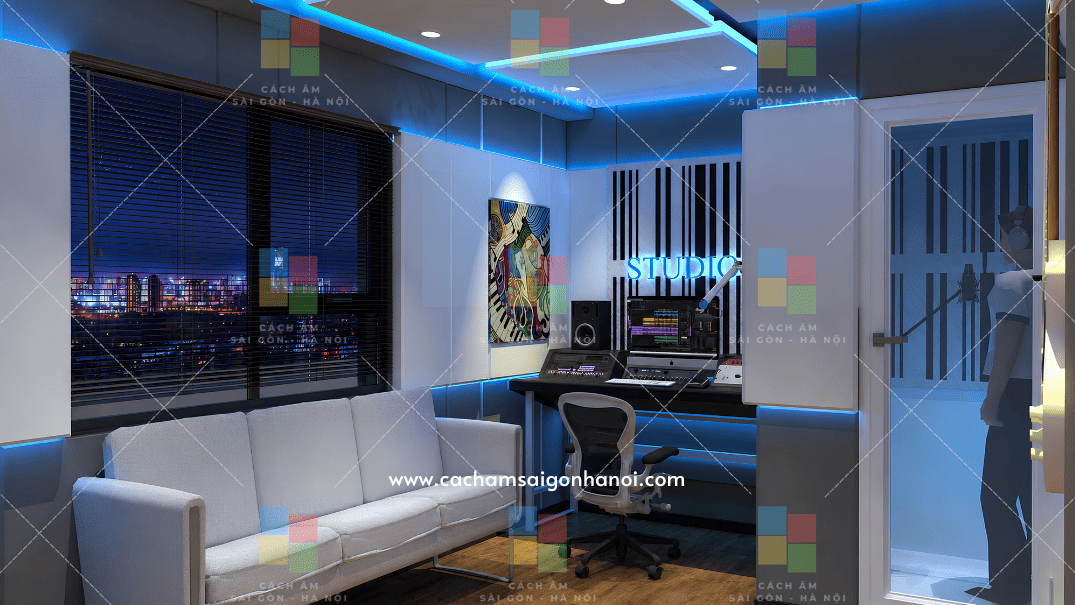 Bàn Producer trong Music Band Studio Linh Đàm với hệ thống Mixing và Mastering