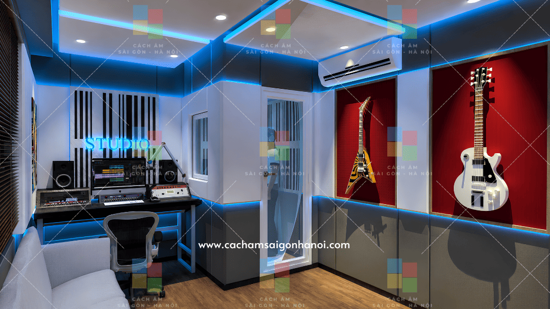 Recording Booth cách âm chuyên nghiệp tại Music Band Studio Linh Đàm Hà Nội